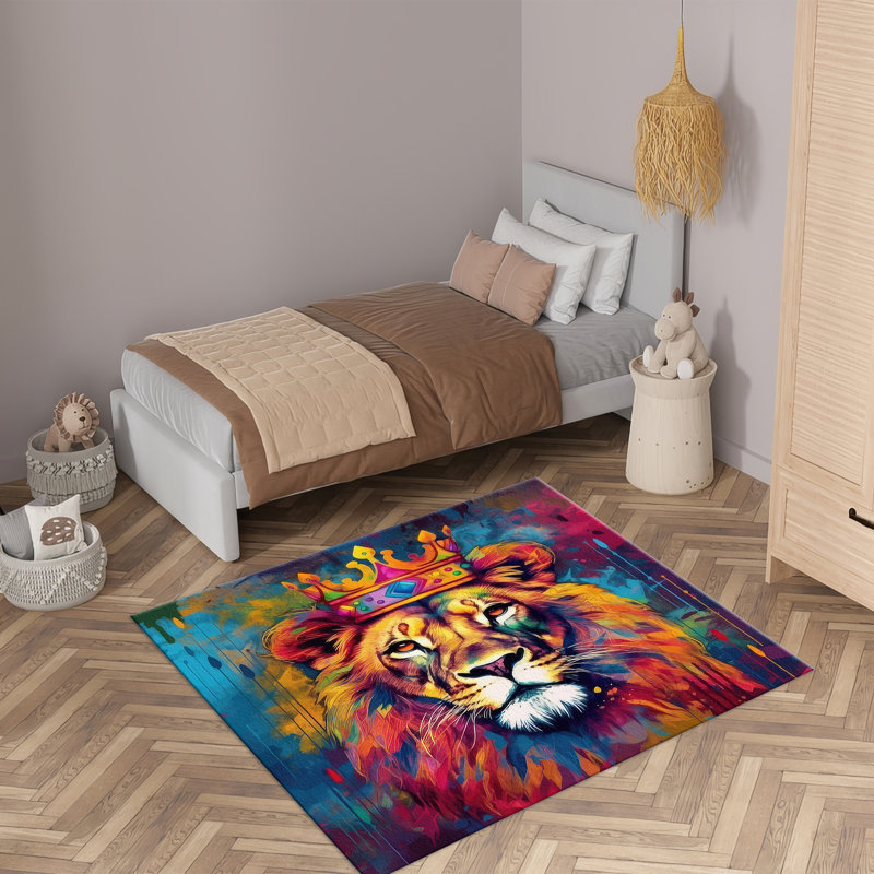 Delicate Floral Pattern With Pile Soft Printed Rug Featuring Classic Elegance for Any Type of Home Decor, Square 3'7"