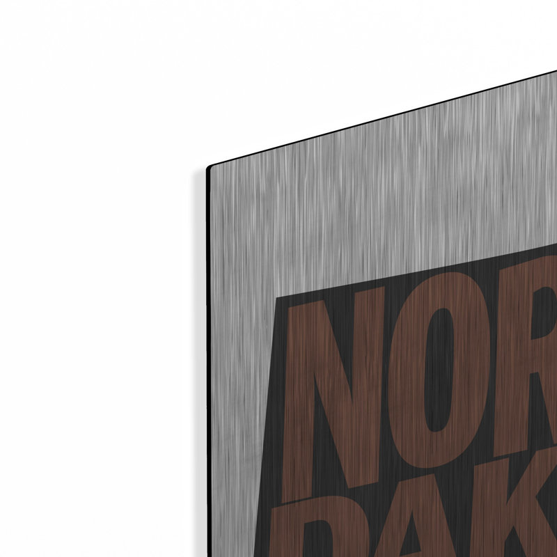 «North Dakota 2» par Art Licensing Studio, art mural en métal de luxe, 24 po x 24 po, H 24 po x l 24 po