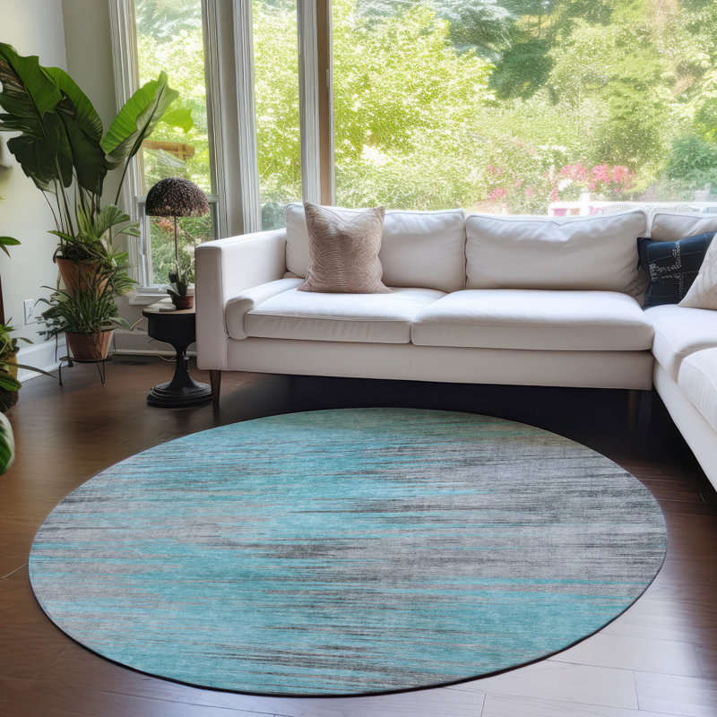Tapis en polyester tissé à la machine Malchow, Rond 8 pi