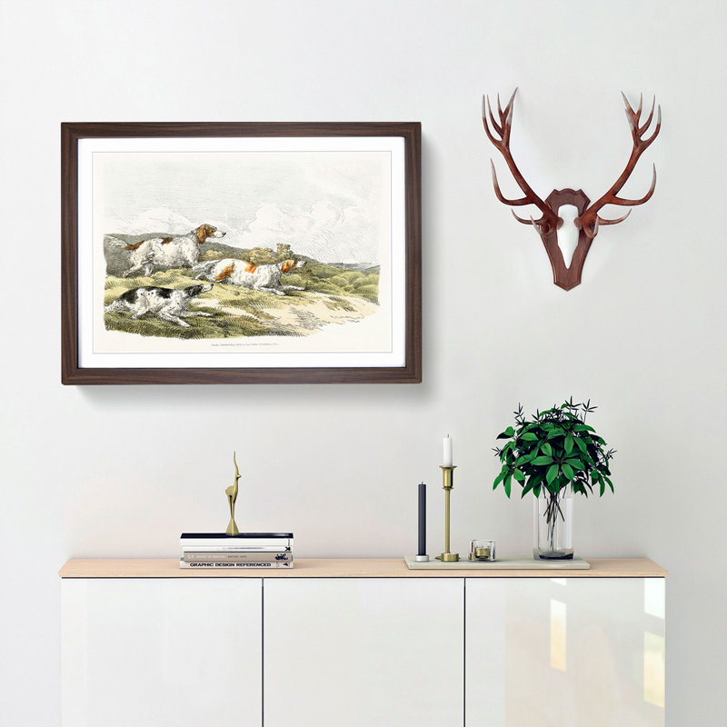 The Running Hounds by Henry Alken - Picture Frame Painting Print, 36cm H x 48cm W x 2cm D, Walnut Framed
