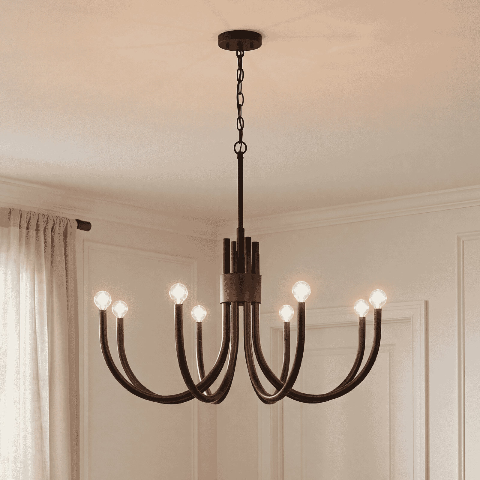 Sorrento 8-Light Chandelier, Black