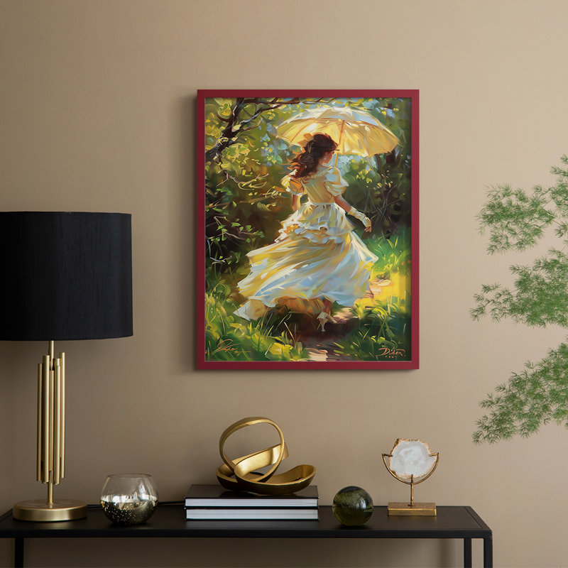 «WOMEN Series DCCCLXIV», reproduction encadrée - bois massif, Rouge, H 30 po x l 24 po