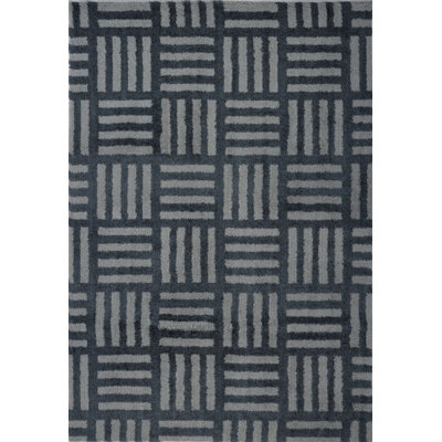 Gris abstrait/tapis décoratif noir Ramey