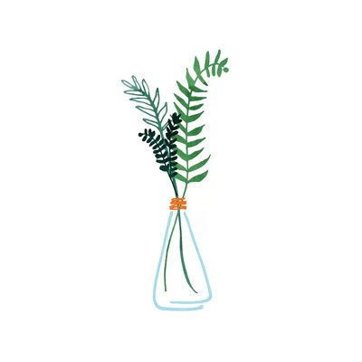 Herb Sprigs by Modern Tropical - Wrapped Canvas Print