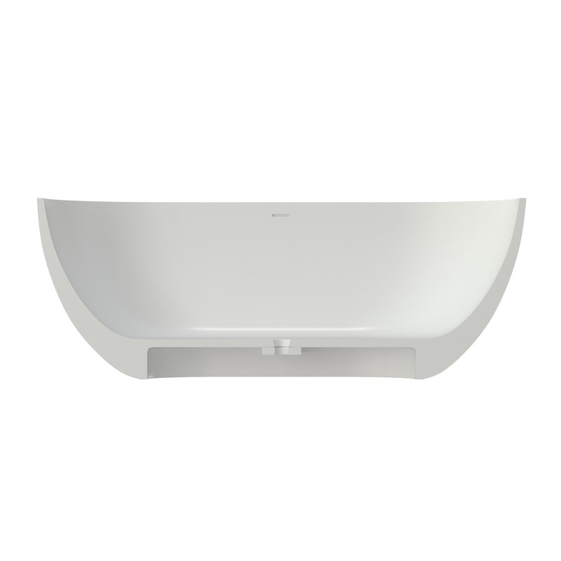 Baignoires de trempage profondes à surface solide 59 po x 30 po Fslefay, Blanc