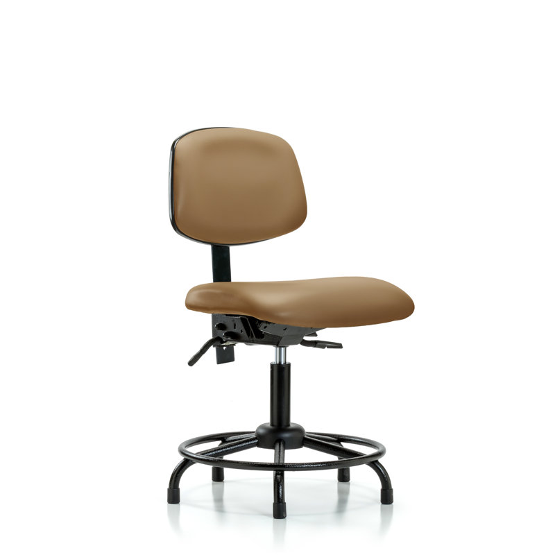 Kacey Vinyl Drafting Chair, Glides, Imperial Blue, Not Included