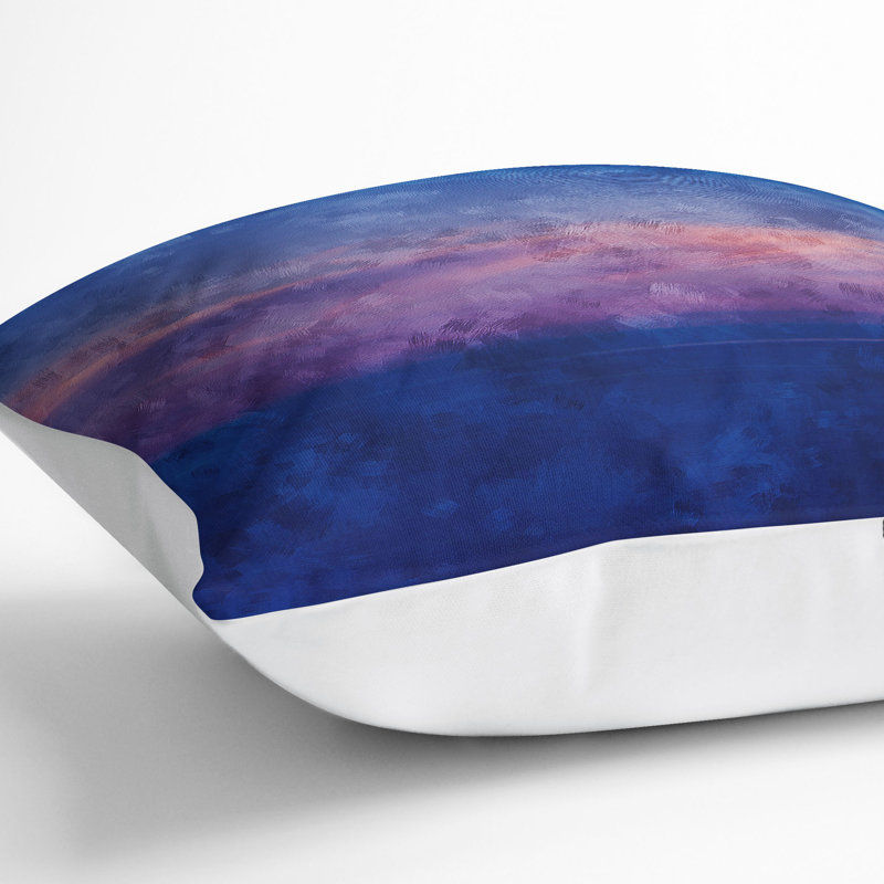 Light Clouds Painting Cushion with Filling, 40cm H x 40cm W x 15cm D, White