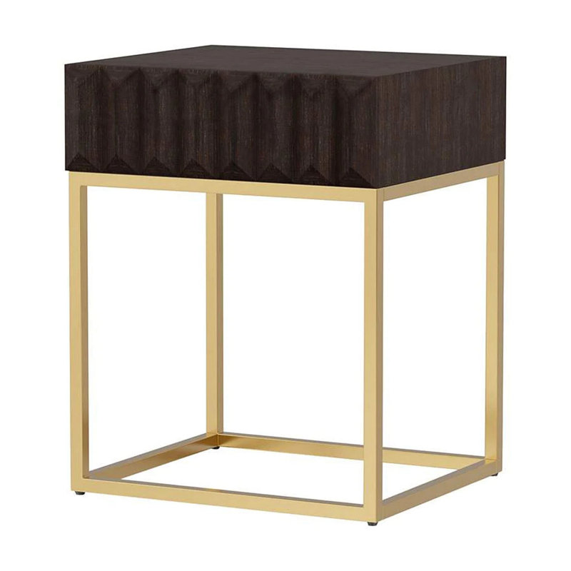 Table de bout en bois massif avec rangement Detarius