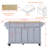 Kitchen Island With Rubber Wood Countertop, Kitchen Cart On 5 Wheels With Storage Cabinet And 2 Top Drawers And A Center Double Layered Storage Drawer For Dinning Room, Grey-1607546861