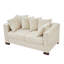 Velours rembourré de conception moderne abricot, accoudoir carré avec clous argentés, structure en bois massif, siège confortable à ressorts et en mousse, housses de coussin amovibles, décoration de clous pour accoudoirs de rangement,-1081033675