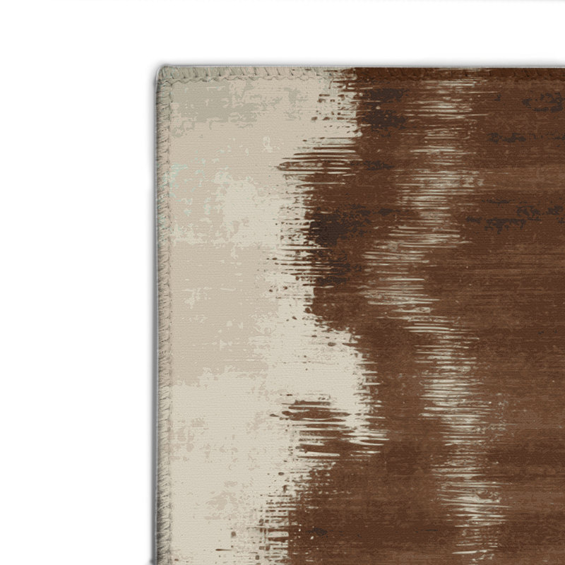 Watercolor Brown Indoor and Outdoor Area Rug, Rectangle 2' x 3'