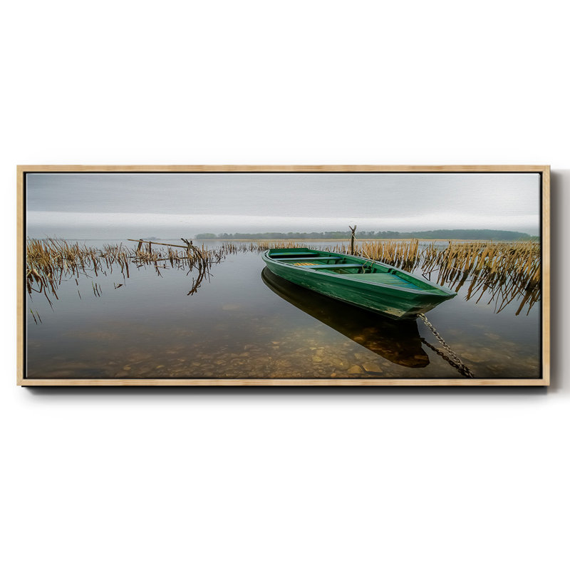 «Green One», peinture sur toile encadrée, Naturel, H 20 po x l 50 po