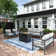 7-Person Sofa Seating Group With Fire Pit Table