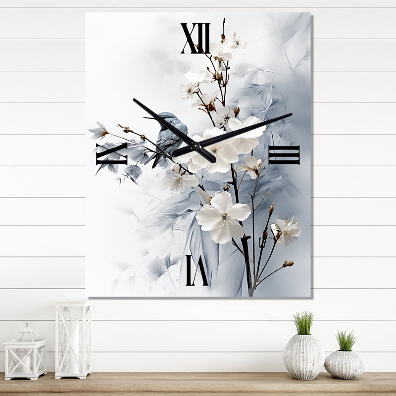 Art asiatique fleur de pommier Sumi VI - horloge murale asiatique, Petit