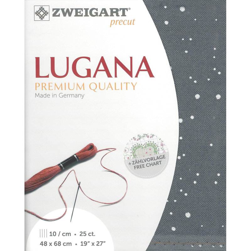 Prédécoupé Zweigart Lugana Splash 25 Count Basalt Splash 3835/7419