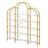 74.8 Inch 5 Tiers Office Bookcase Bookshelf, Display Shelf With Round Top, X Bar