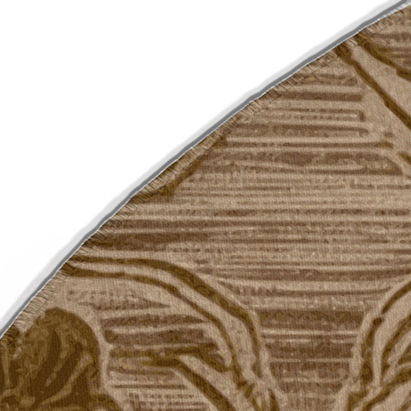 Tapis brun d'intérieur et d'extérieur, Rond 5 pi