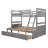 Twin Over Full Bunk Bed With Storage - Gray