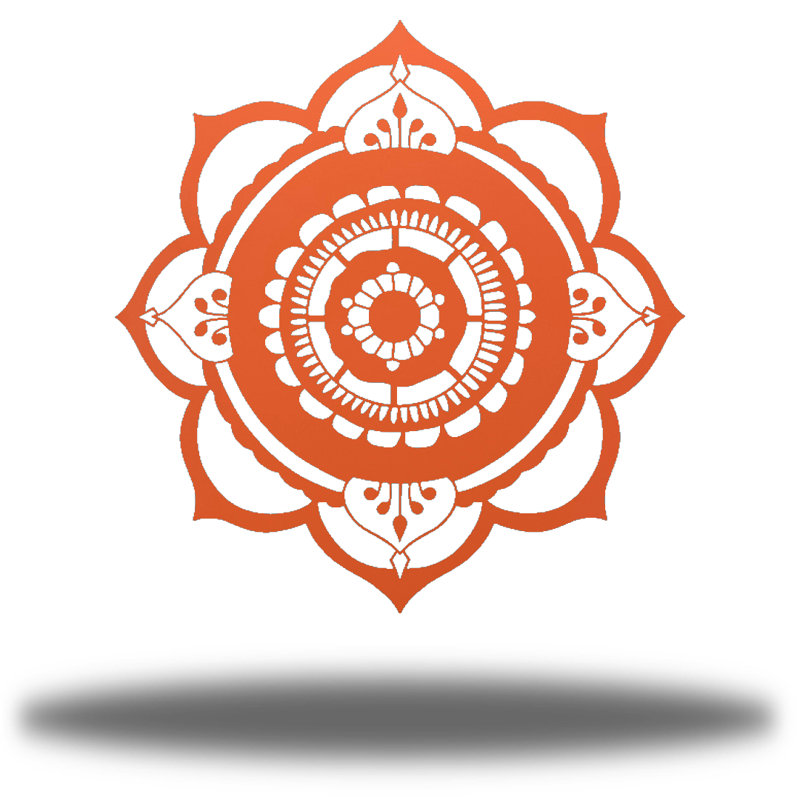 Décoration murale en métal Hope Mandala, Corail, H 30 po x l 30 po x P 0,0625 po