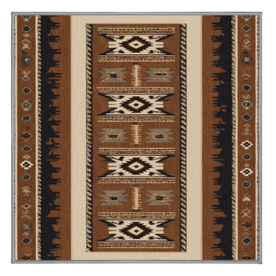 Washable Lasso and Rope Southwestern Area Rug