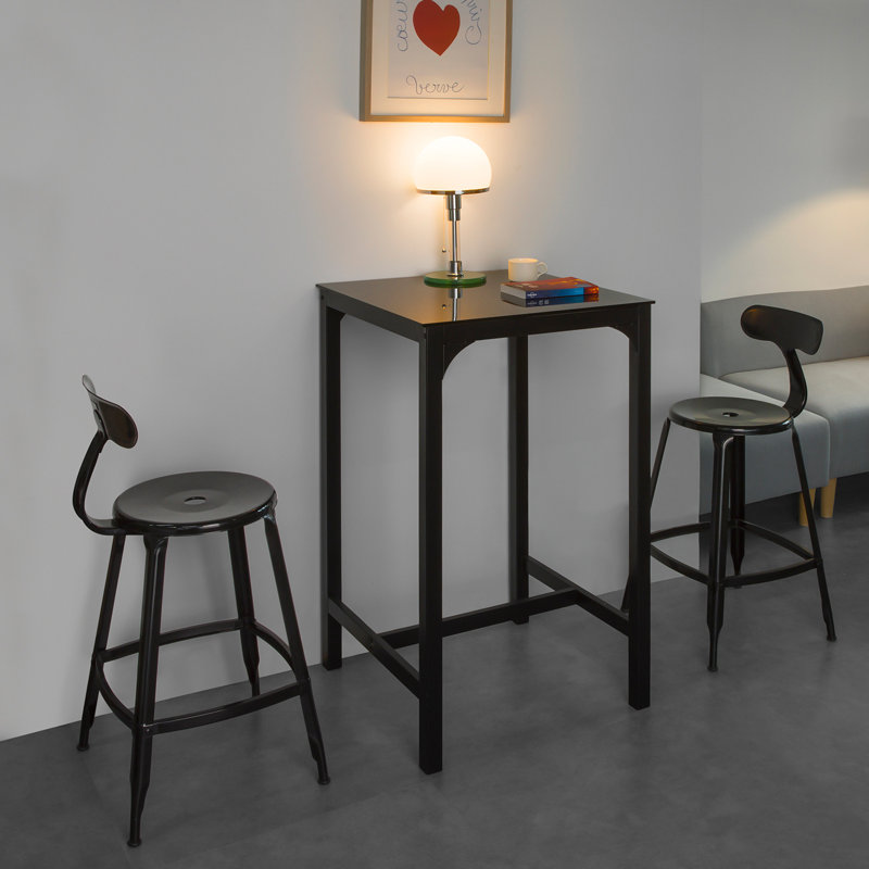Bim Glass Top Metal Base Dining Table