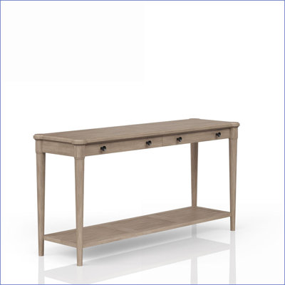 Table basse transitionnelle décontractée à finition sable avec 2 tiroirs Tablette pour le salon