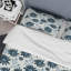 Fleurs bleues abstraites - Ensemble de housse de couette moderne Mid-Century - Microfibre de polyester-1568001241