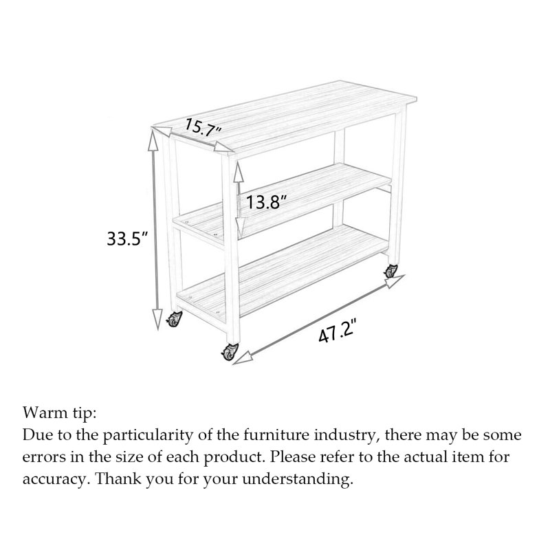 Kitchen Island, 33.5" H x 47.2" W x 15.7" D