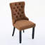 Chaise rembourrée en lin moderne 2, café. Base en bois massif, sièges confortables, décoratifs. High High Shade Coffee 2. Revêtement, structure, réglable.-360887603