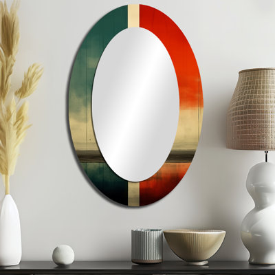 Lost In Simplicity I - Miroir mural ovale moderne vert