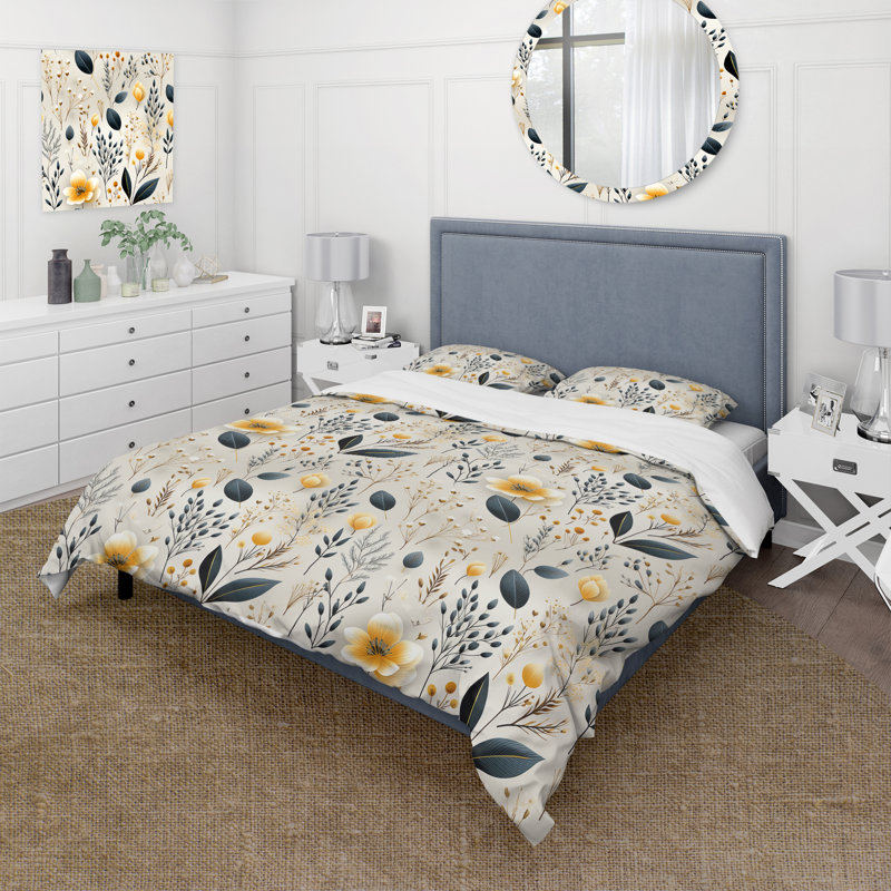 Literie Earthy Flora II, Housse de couette simple + 1 taie décorative stan