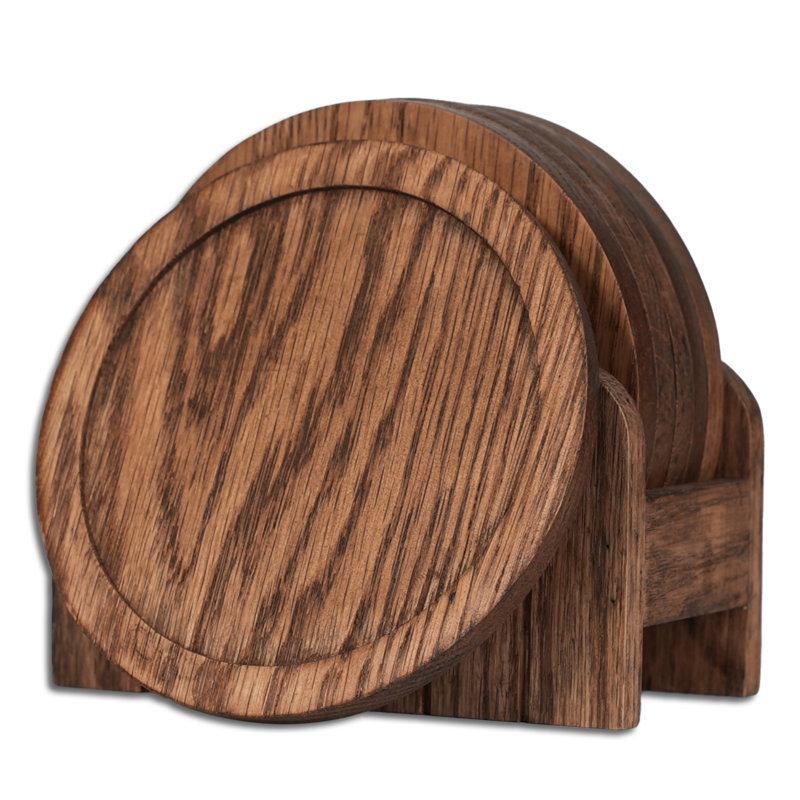 Consdan Cup Coasters, for Drinks, États-Unis, bois franc, tasse en bois, Chêne