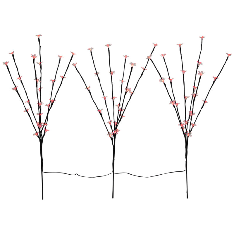 Pre-Lit Cherry Blossom Artificial Tree Branches 72 LED Lights, Red