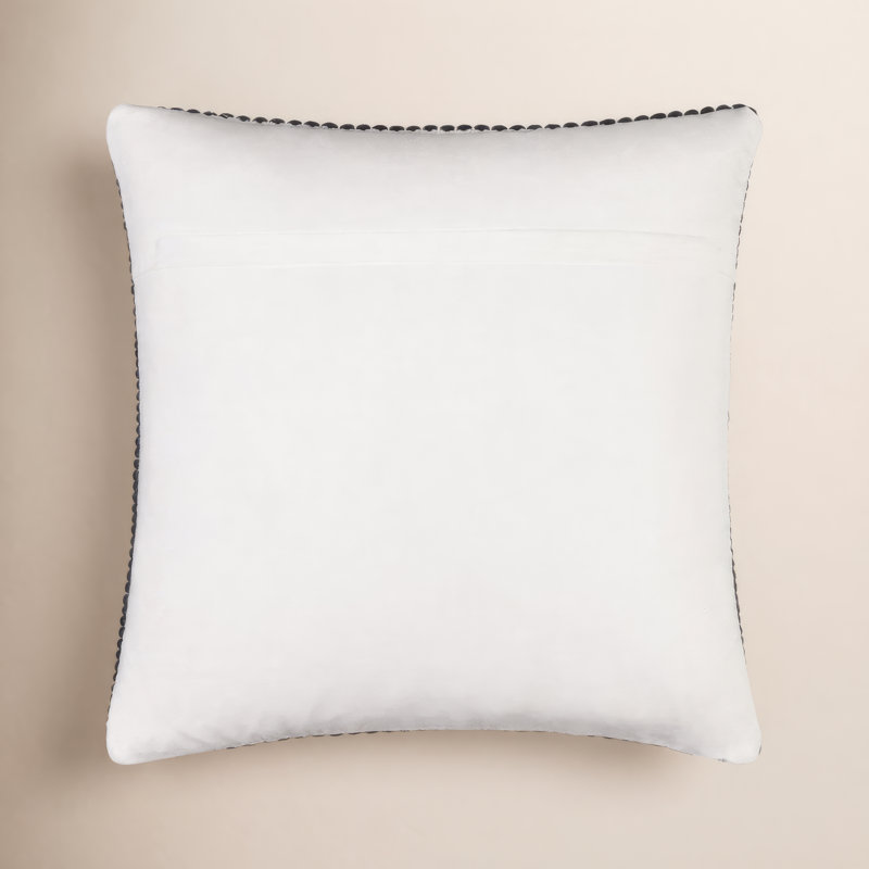 Coussin Waverly, Noir, Duvet, 20 po x 20 po
