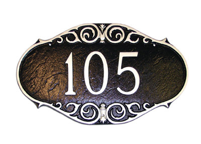 Plaque d’adresse murale sur 1 ligne Victorian