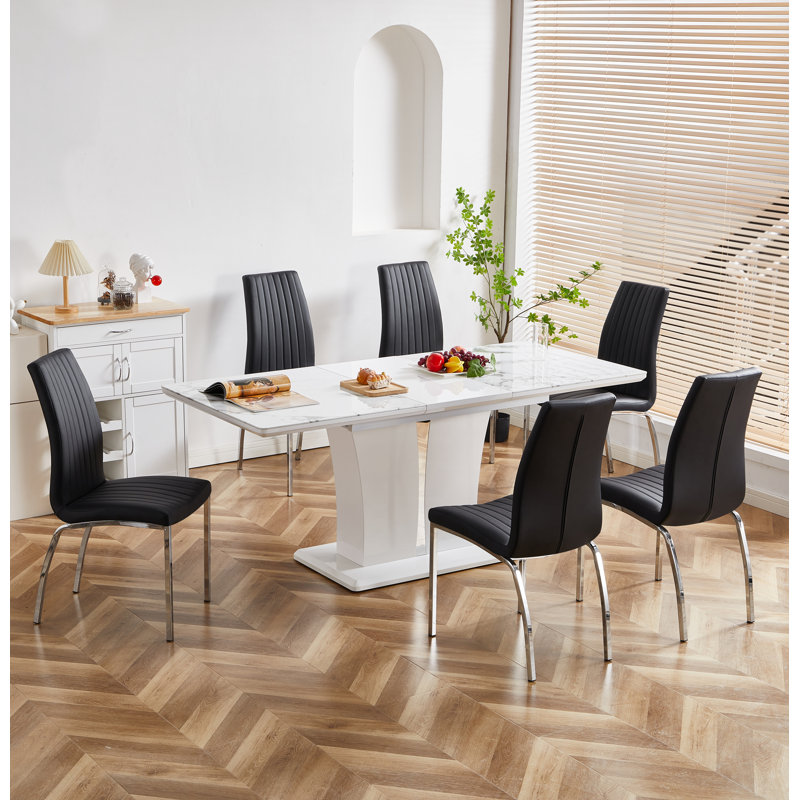 Adylan 6 - Person Dining Set, Black