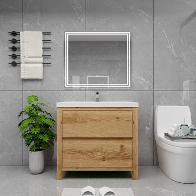 Meuble-lavabo simple 35,5 po avec plateau en acrylique Rosner