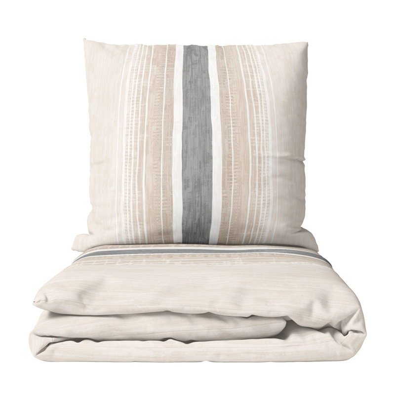 Chiasson Cotton Blend Striped Duvet Cover Set with Pillow Shams