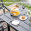 Ensemble de table de salle à manger de patio 7 pièces, ensemble de meubles d'extérieur en PEHD avec trou pour parasol-224071654