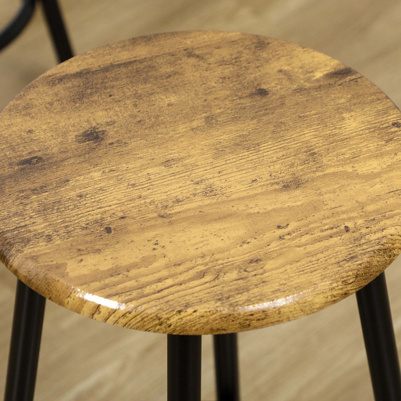 Ensemble de table de bar et tabourets 5 pièces à hauteur de comptoir, conception peu encombrante avec charme industriel pour les espaces de vie compacts