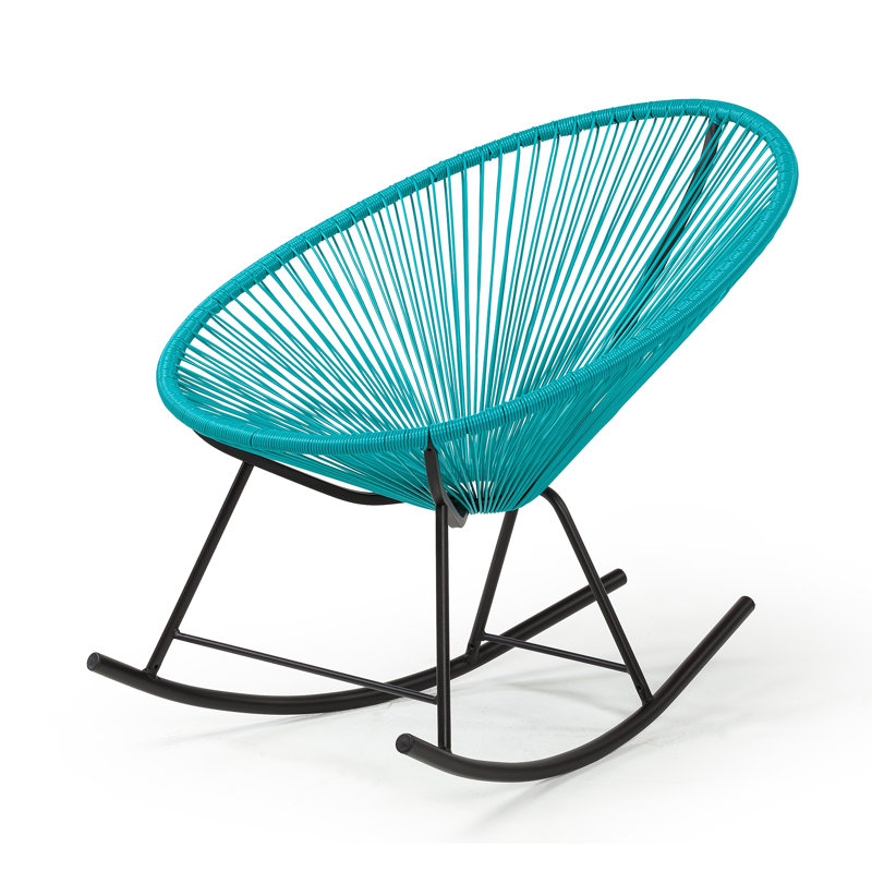 Chaise berçante en osier Meyerwood, Turquoise