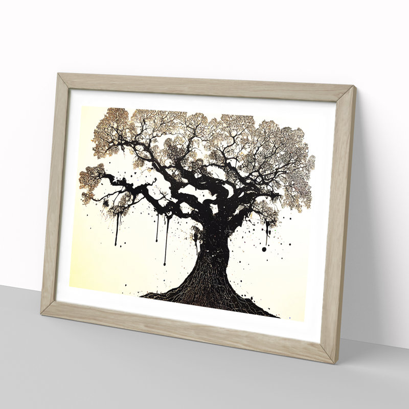 Beautiful Oak Tree - Single Picture Frame Print, 46cm H x 64cm W x 2cm D, Oak Framed