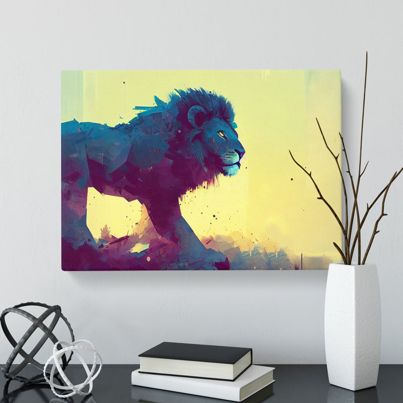 Lion Art Painting Vol.4 Abstract - Wrapped Canvas, 35cm H x 50cm W x 3cm D