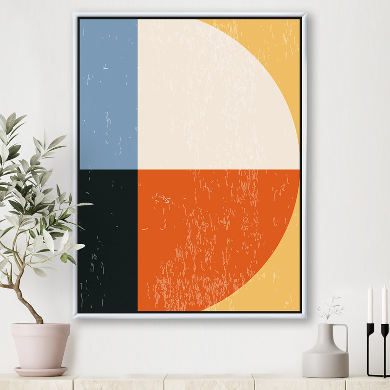 «Minimal Geometric Compostions of Elementary Forms XXVI - Floater Frame», impression sur toile, Toile encadrée d'or