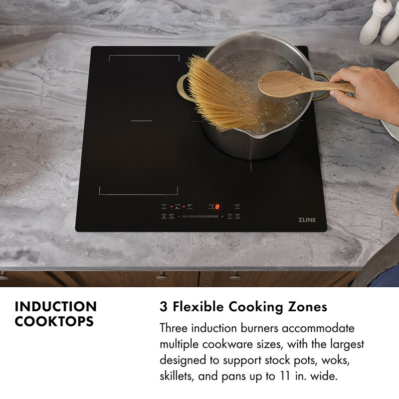 ZLINE 24 in. Induction Cooktop with Anti-Scratch Glass and 3 Elements