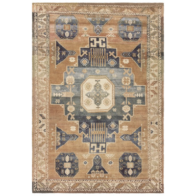  House Sprucing Amorino AMT01 Traditional Yellow/Gold Rectangle 5'x8'