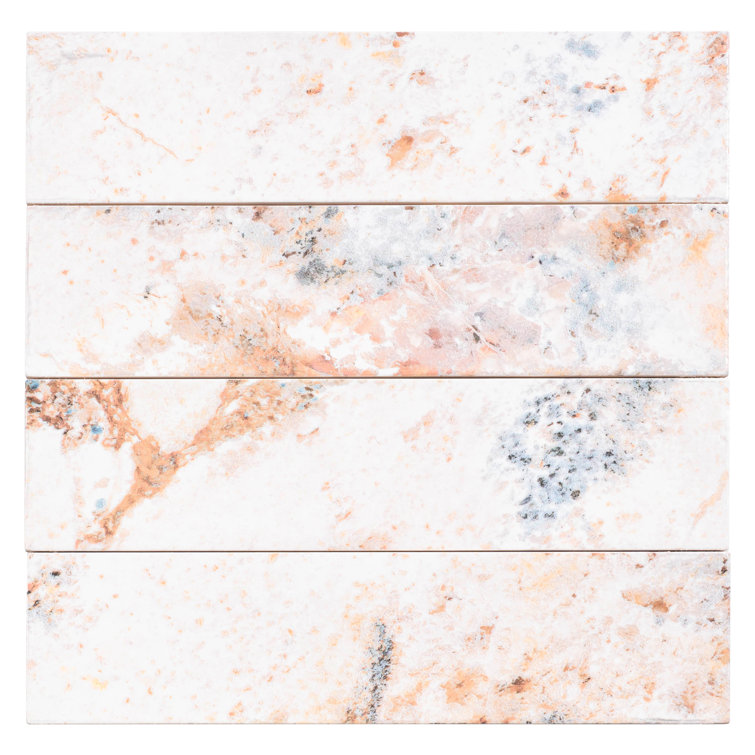 Daint 2-in. x 10-in. Subway Metal Look Glossy Ceramic Wall Tile