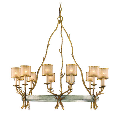Parc Royale 12-Light Unique Wagon Wheel Chandelier