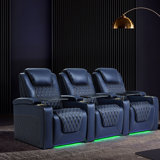 Leather Power Reclining Home Theater Seating with Cup Holder