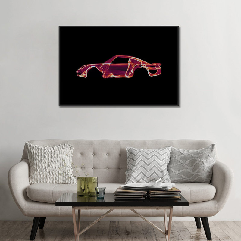 Porsche 959, impression sur toile tendue, Toile avec cadre noir, Pas de tapis, H 32 po x l 48 po x P 1,5 po